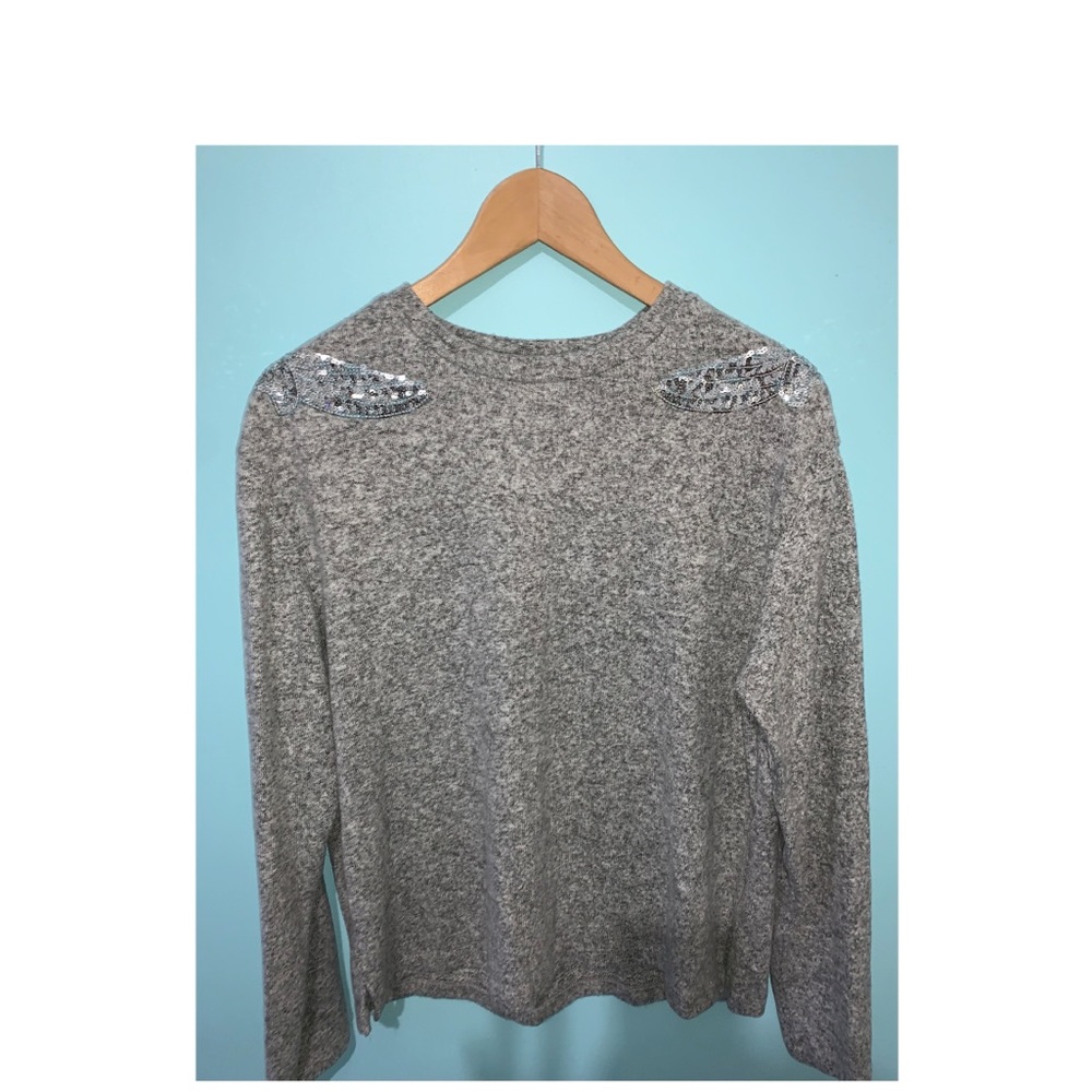 H&M Heather Gray Sweater Embellished  (S)